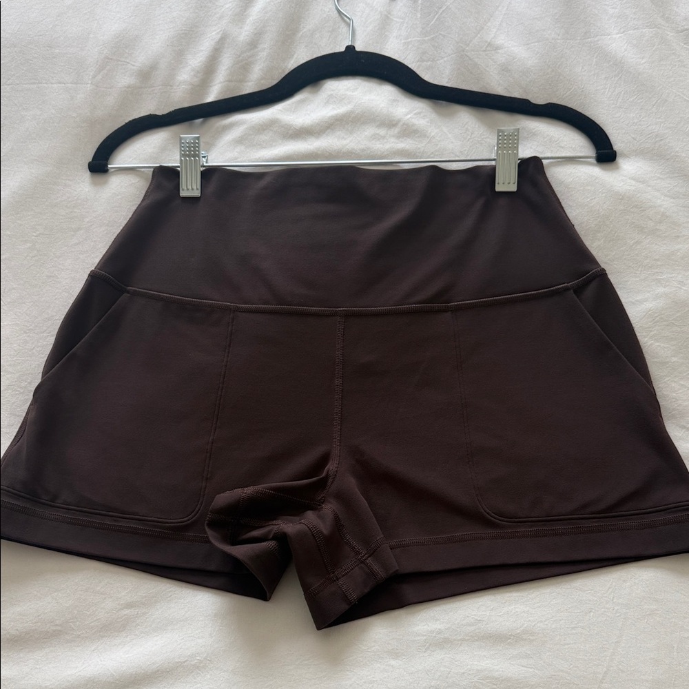 High-Waist Women's Brown Active Shorts